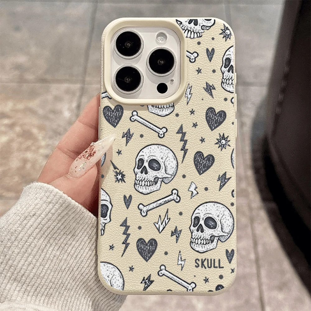 Skelettknochen-Handyhülle für iPhone 17 16 15 14 13 12 11 Pro Max 16 15 14 Plus 17 16 15 14 13 12 Pro 17Air Silikon-Matt-Cover – Detail 2