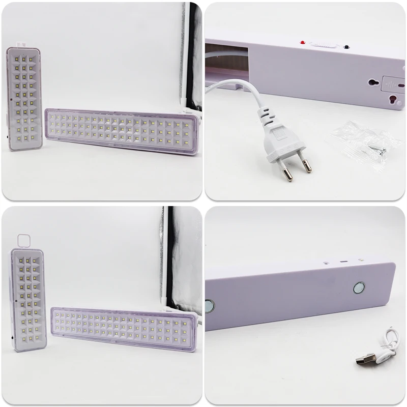 30/60LED Emergency Fire Fighting Lamp Portable Emergency Evacuation Light Wall-mounted LED Bulb Dimmable Camping Lights