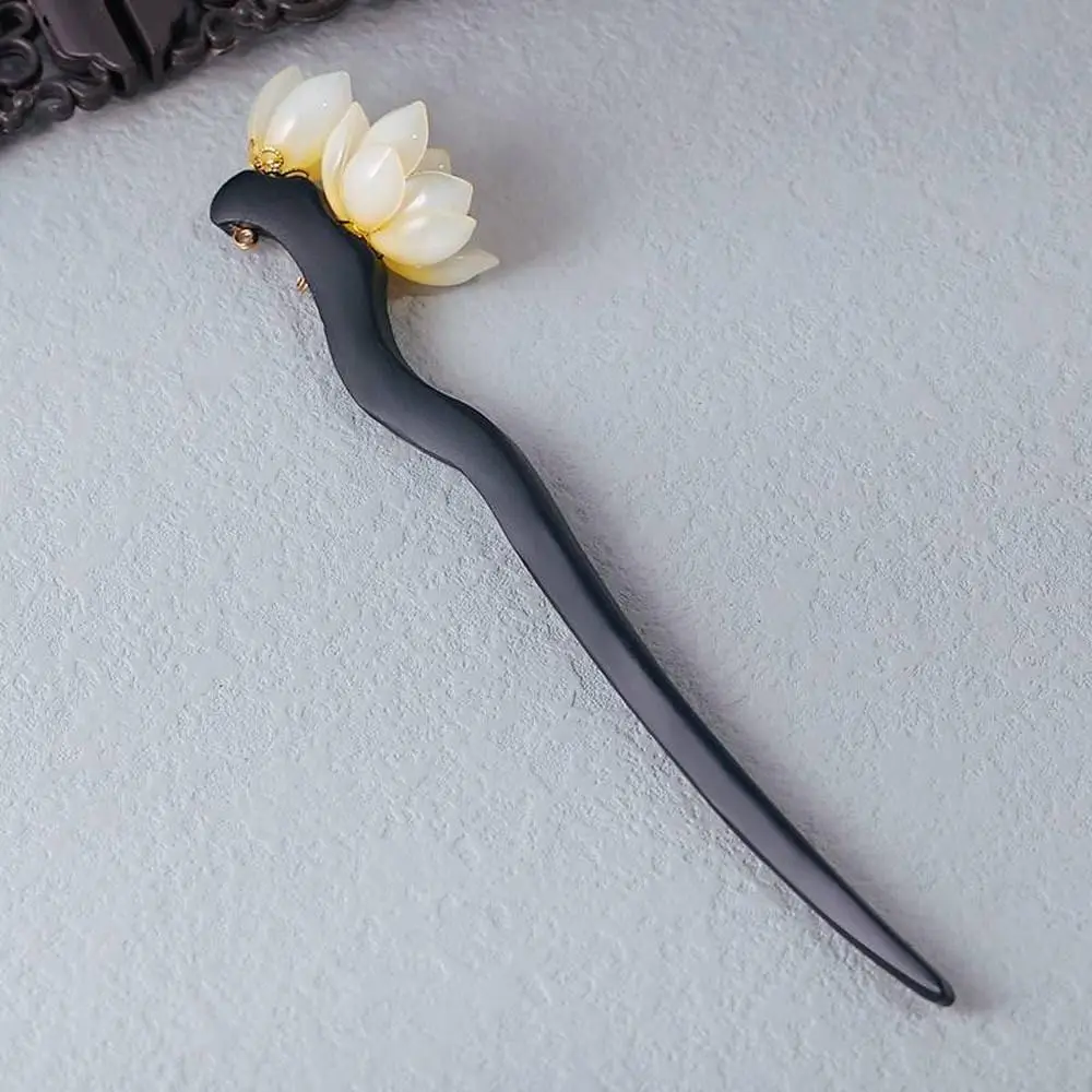 New Headdress Braided Hairpins Wave Shape Hair Sticks Chinese Hair Fork Korean Hanfu Hairpins Wood Hair Clip Women Hair Sticks