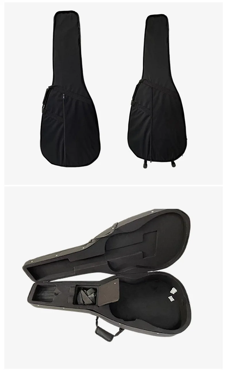 Hooqu 40 นิ้ว 41 นิ้วแบบพกพากีตาร์,กระเป๋ากีตาร์,ไหล่คู่และกระเป๋ากีตาร์แข็ง