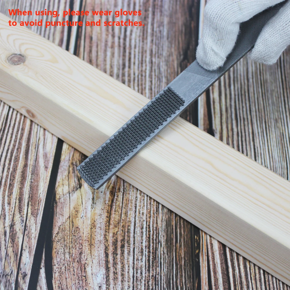 Lima multifunzionale 4 in 1, lima manuale in acciaio ad alto tenore di carbonio, con punte piatte/semicircolari e custodia Oxford nera.