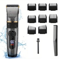 SURKER Professional Hair Clipper Ceramic Blade Male Hair Trimmer LED Display Haircut Machine USB charging