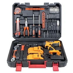 21V Cordless Impact Drill Electric Screwdriver Hardware Tool Kit Box For Home Repair And DIY Projects