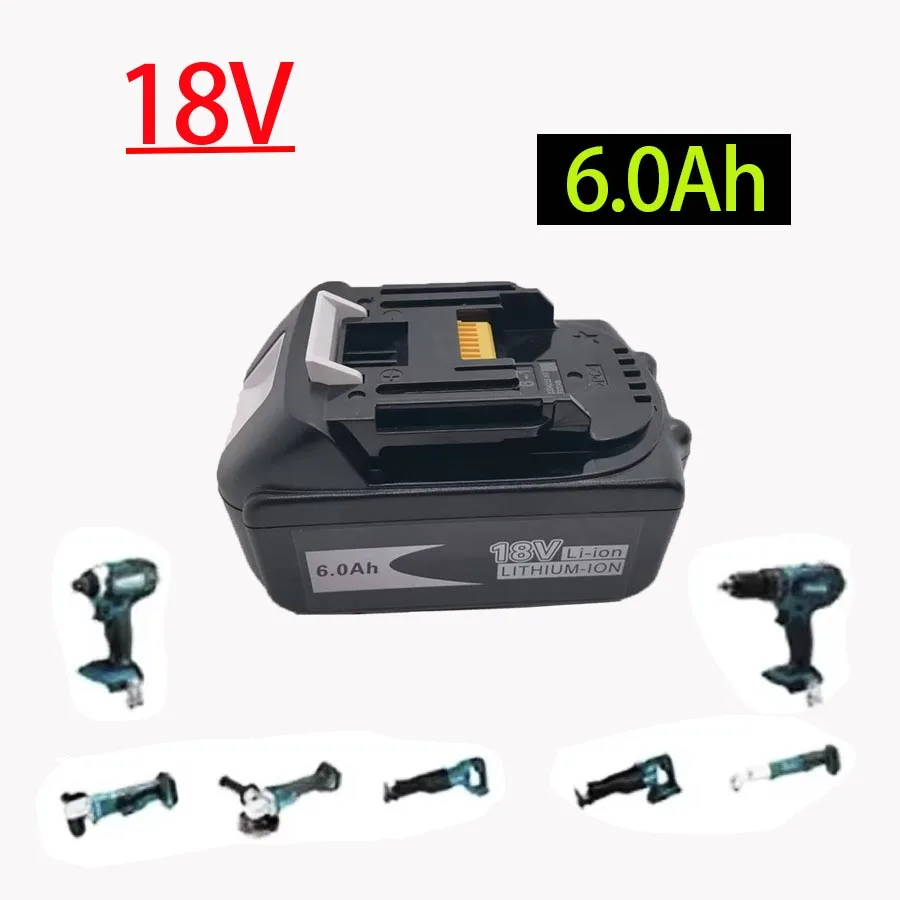 

☞For Makita 18V Tool Battery 6.0Ah Replacement BL1830 BL1850 BL1860 Suitable for cordless angle grinders, hand drills