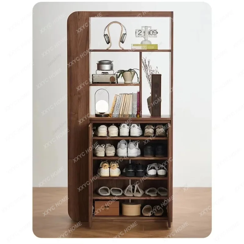 

black walnut solid wood entry porch cabinet, foyer cabinet, partition cabinet FT