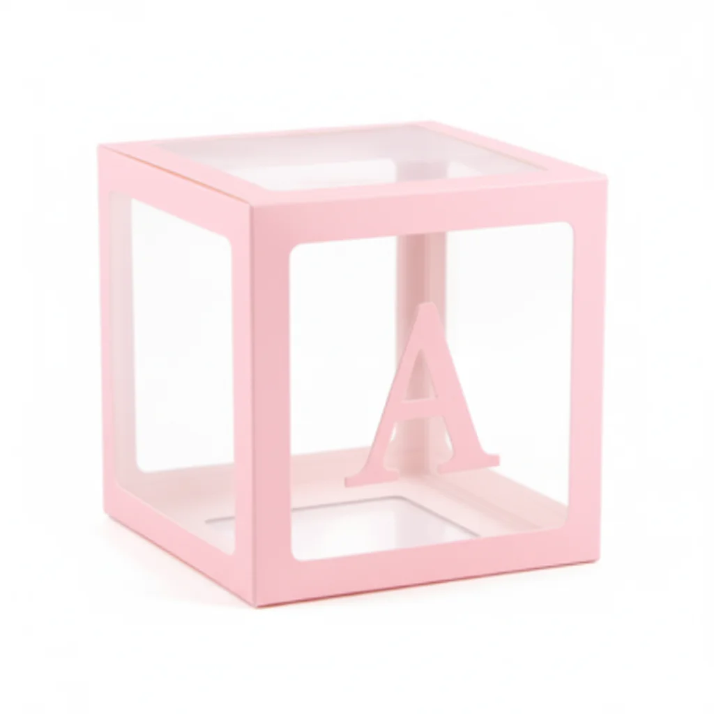 25cm DIY Letter Box Pink Transparent Name Balloon Box Birthday Wedding Party Kids Baby Shower Decorations view 6