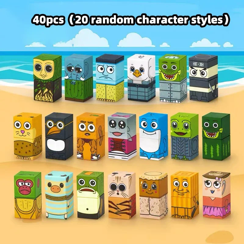 مكعبات بناء مغناطيسية ذات طابع AI، مكعبات بناء تجميع تونغ تونغ سافر، مكعبات بناء شخصية، لعبة الطاولة