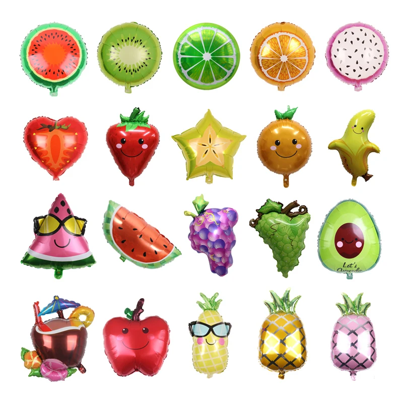 Früchte Folienballon Traube Apfel Banane Avocado Ananas Luftballons Babyparty Hochzeit Geburtstag Party Obst Fest Thema Dekoration
