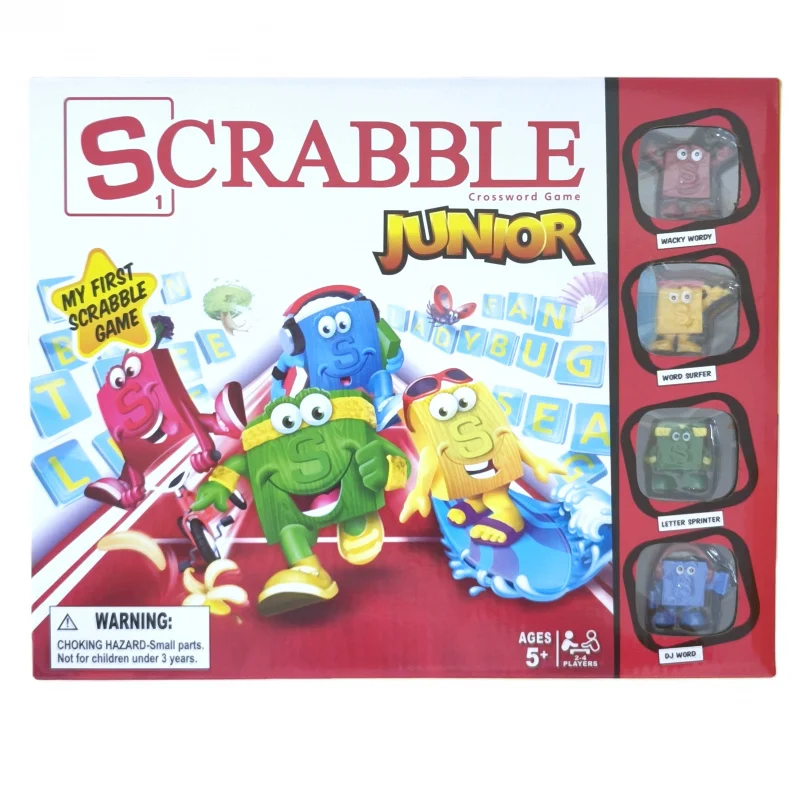 Игровая настольная игра Scrabble Junior, семейные образовательные игрушки для обучения словам для детей, подарки для классной комнаты