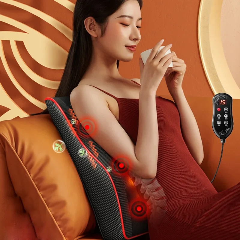 Multifunction Massage Pillow Neck Shoulder Back Electric Healthy Home Car Shiatsu Massager