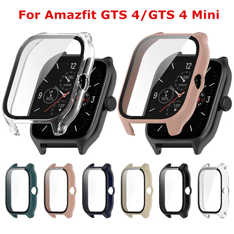 PC Case+Tempered Glass For Amazfit GTS 4/GTS 4 Mini Screen Protector Smartwatch Protective Cover For Amazfit GTS 3 Case Bumper