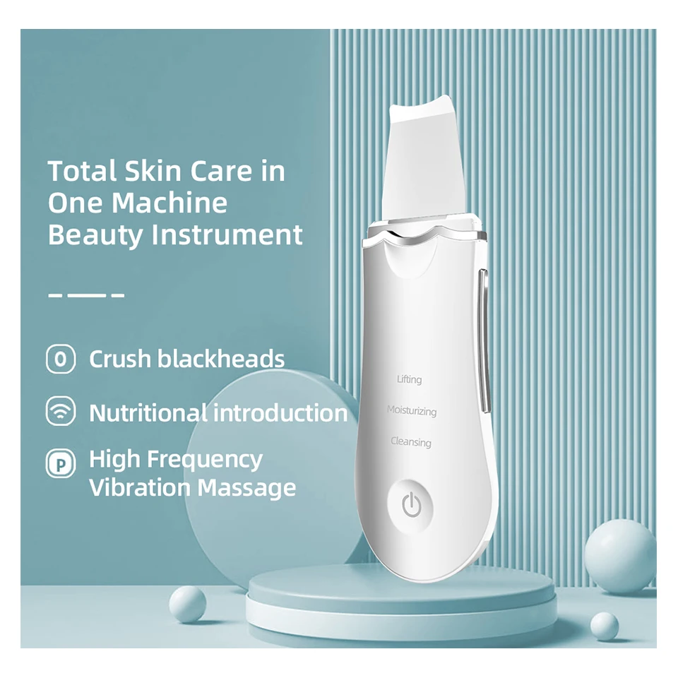 Wholesale Multifunction rechargeable face scrapper electric skin ultrasonic scrubber Spatula skin scrubber face spatula