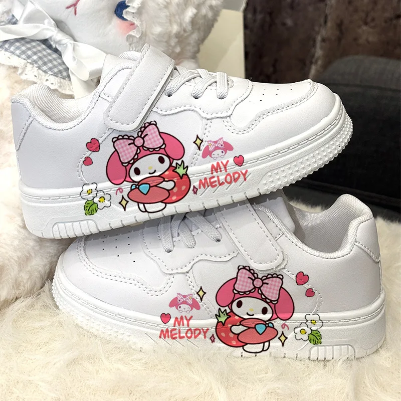 

Anime My Melody White Sneakers Kuromi Kids Casual Sneakers Hello Kitty Girls White Shoes Cartoon Running Shoes Board Shoes Gift