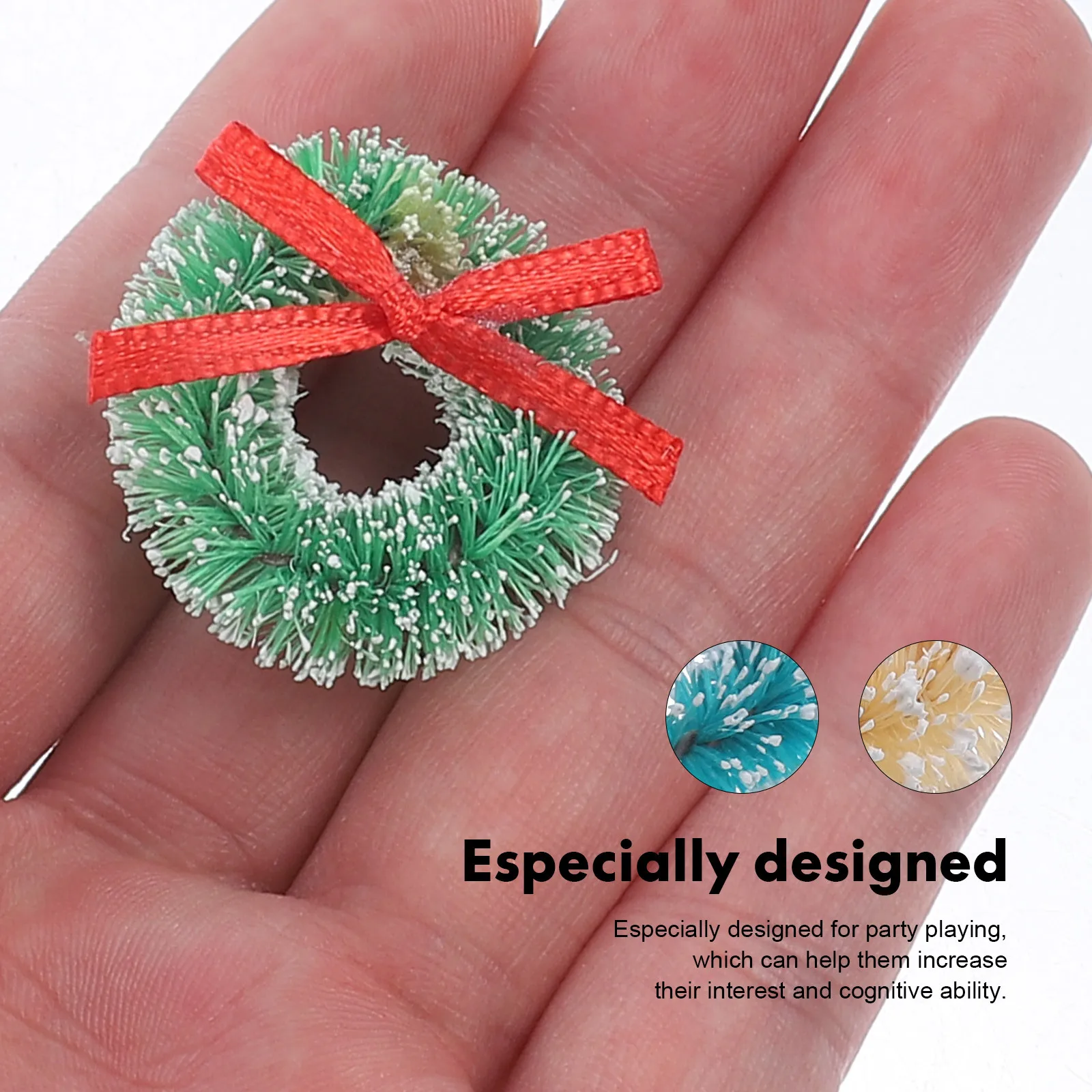 

12Pcs Mini Sisal Christmas Wreaths Bow Decor Romantic Hanging Xmas Garland Party Decoration Christmas Wreath Hanging Xmas Wreath