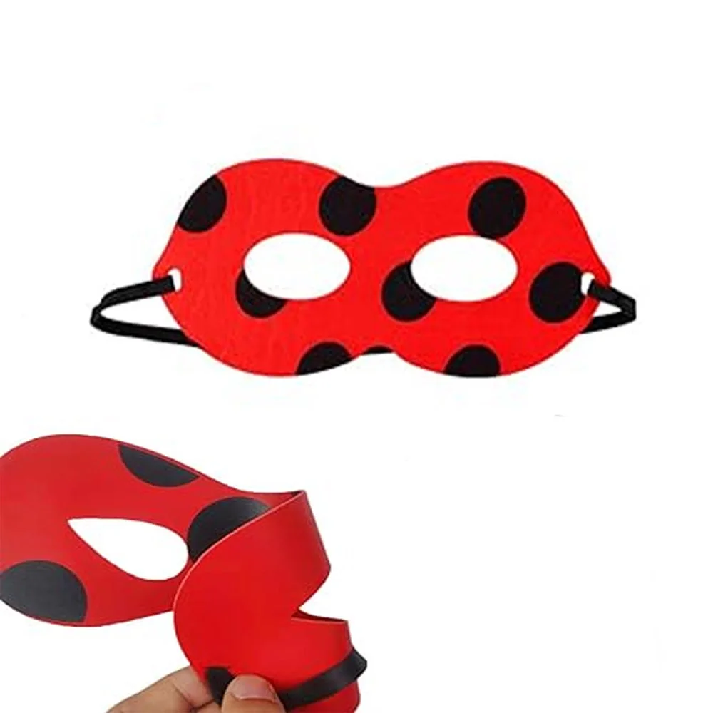 Ladybird de dibujos animados, diadema bonita, alas y máscaras de mariquita, accesorios de disfraz para niñas y niños, vestido de Halloween