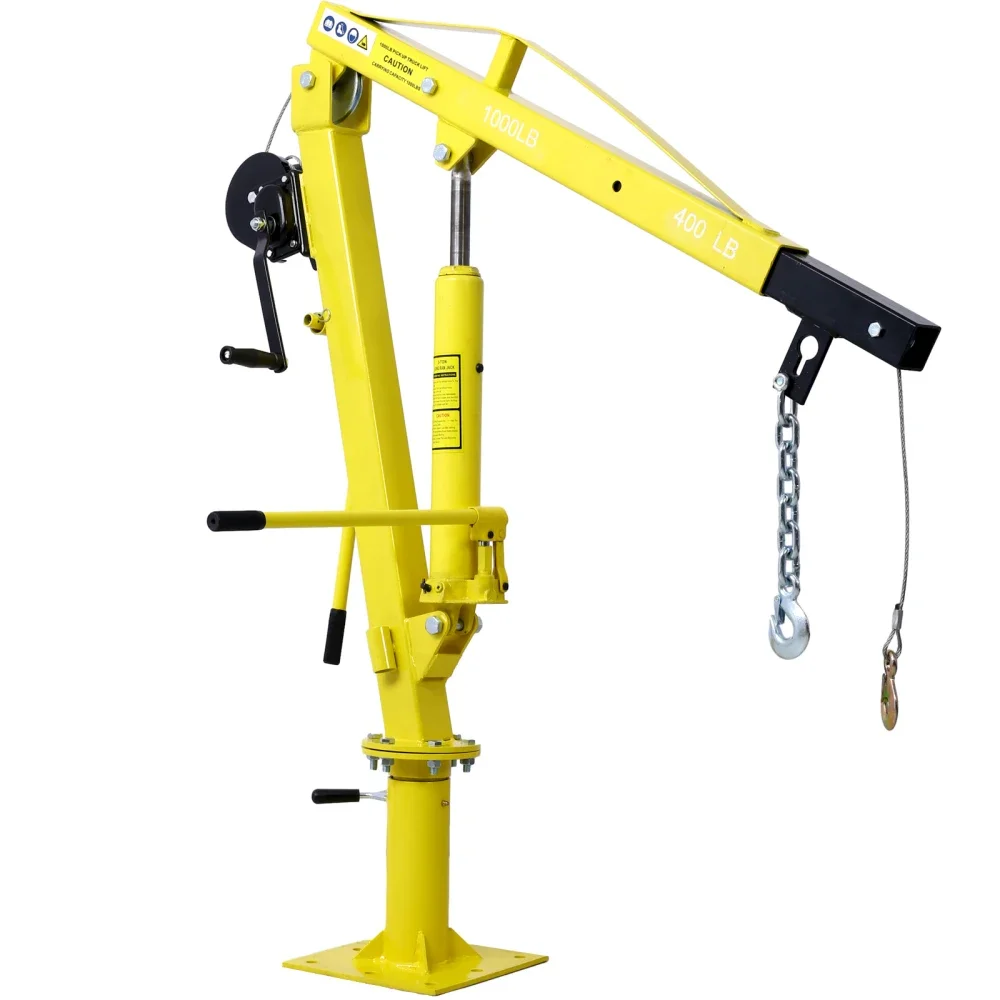 Hydraulic Pickup Truck Crane with Hand Winch  , Pickup Truck Bed Hoist Jib Crane- 1000-Lb. Capacity