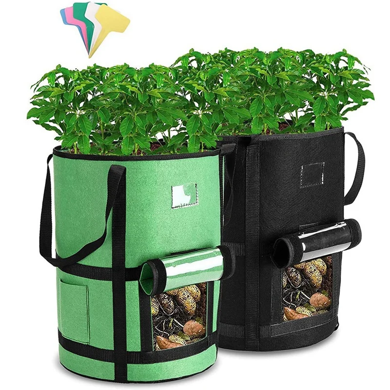 

Potato Grow Bags 2 Pack 7 Gallon Potato Growing Bags Vegetable Grow Bags With Flap And Handles For Plant,Potato,Tomato