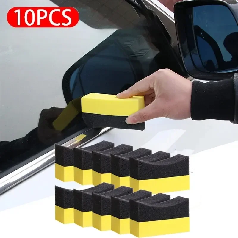 10pcs Auto Cleaning Sponge Brush Set for Car Wheel Tire Wash Wipe Water Suction Sponge Pad Wax Polishing Tyre Brushes Tools