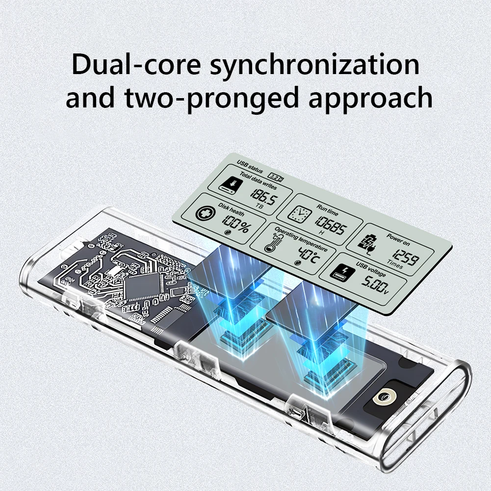 M.2NVME/NGFF Dual Protocol Solid State Drive Case Multi-Purpose Digital Display Drive Case External M.2 Adapter SL-TN10-P-AC