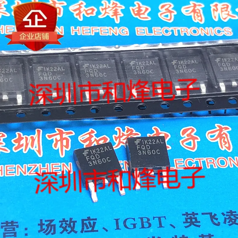 5 قطعة-10 قطعة FQD3N60C TO-252 600 فولت 2.4A جديدة ومبتكرة في المخزون
