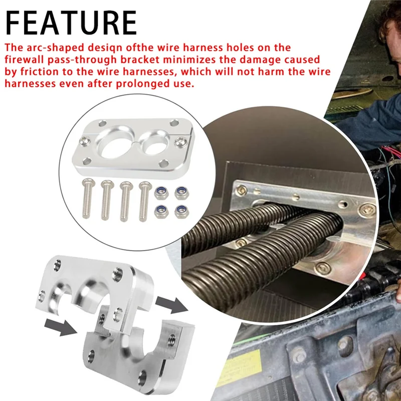 

AR-1232023 For Holley Terminator X Max Eliminates Grommet In Fire Wall Firewall Pass Through Bulkhead Wiring Harness Black