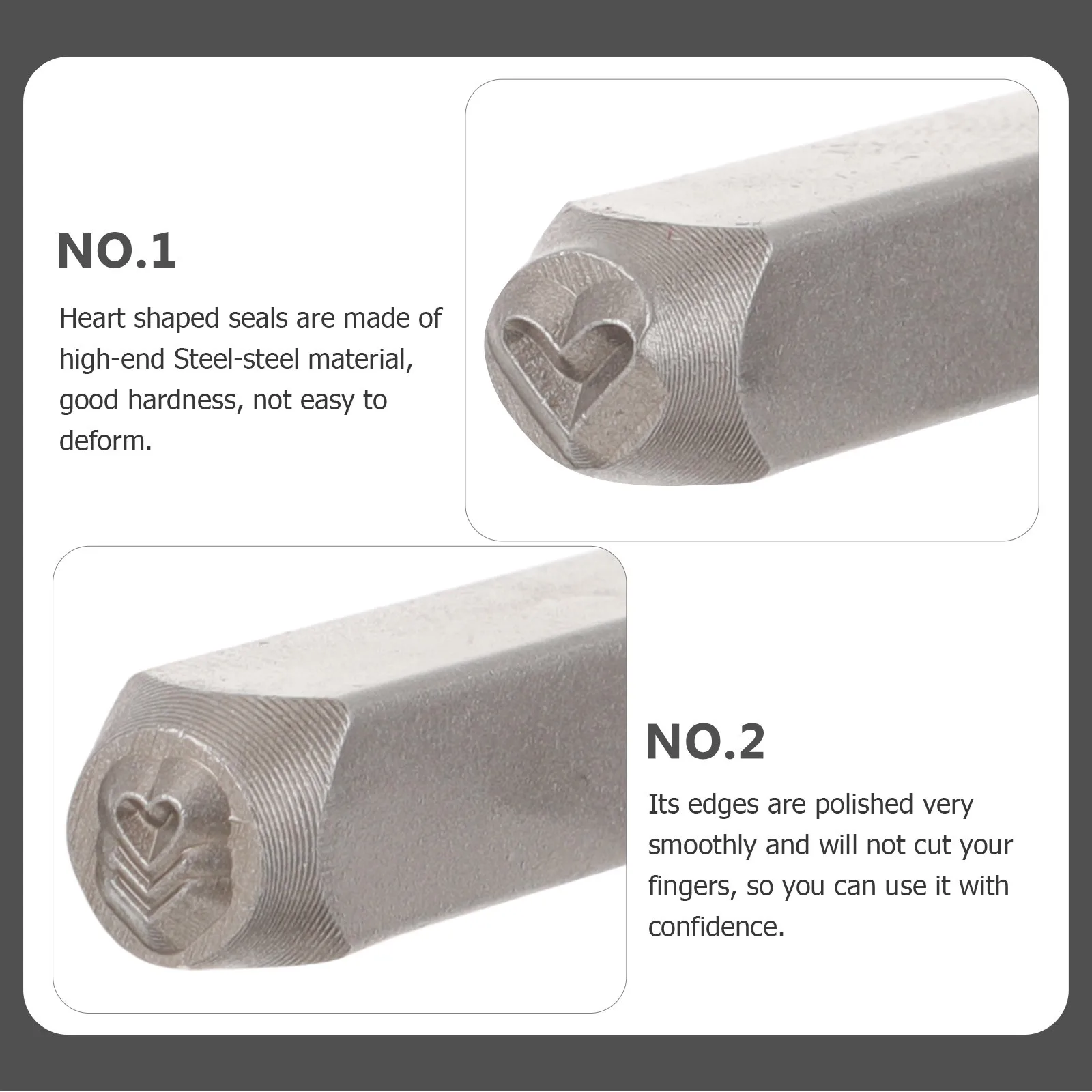 

12Pcs Stamp Steel Heart Shaped Punch Set Precise Stamping Tool for DIY Crafting Metal Stamps for Bags Shoes