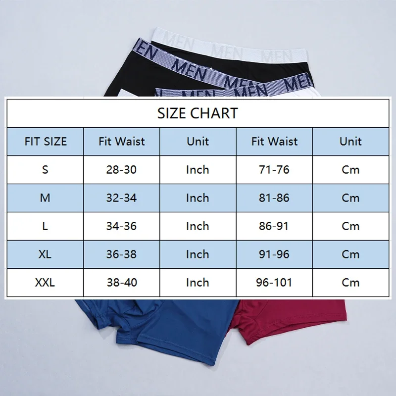 4Pcs Men's Underwear Seamless Comfortable Medium Waist Boxer Shorts Trendy Soft Breathable Sport Underpants High Elastic Panties