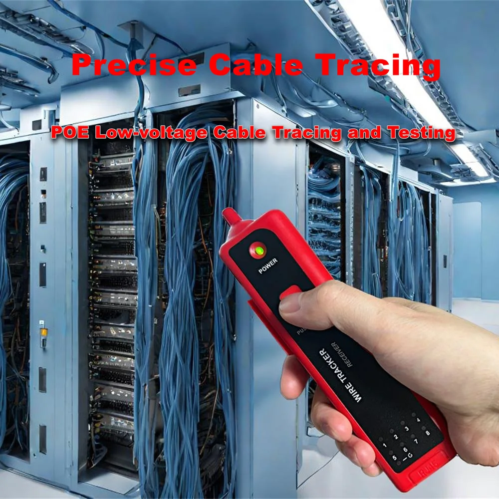 High Precision Network Cable Tracker Digital Signal Network Cable Tester Anti-Interference Noise-Free Support for PoE Testing