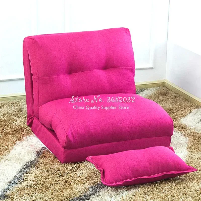 Cheap Creative Folding Lazy Sofa with Pillow Living Room Fabric Sofa Bed Simple Dormitory Single Small  Apartment Floor Sofa