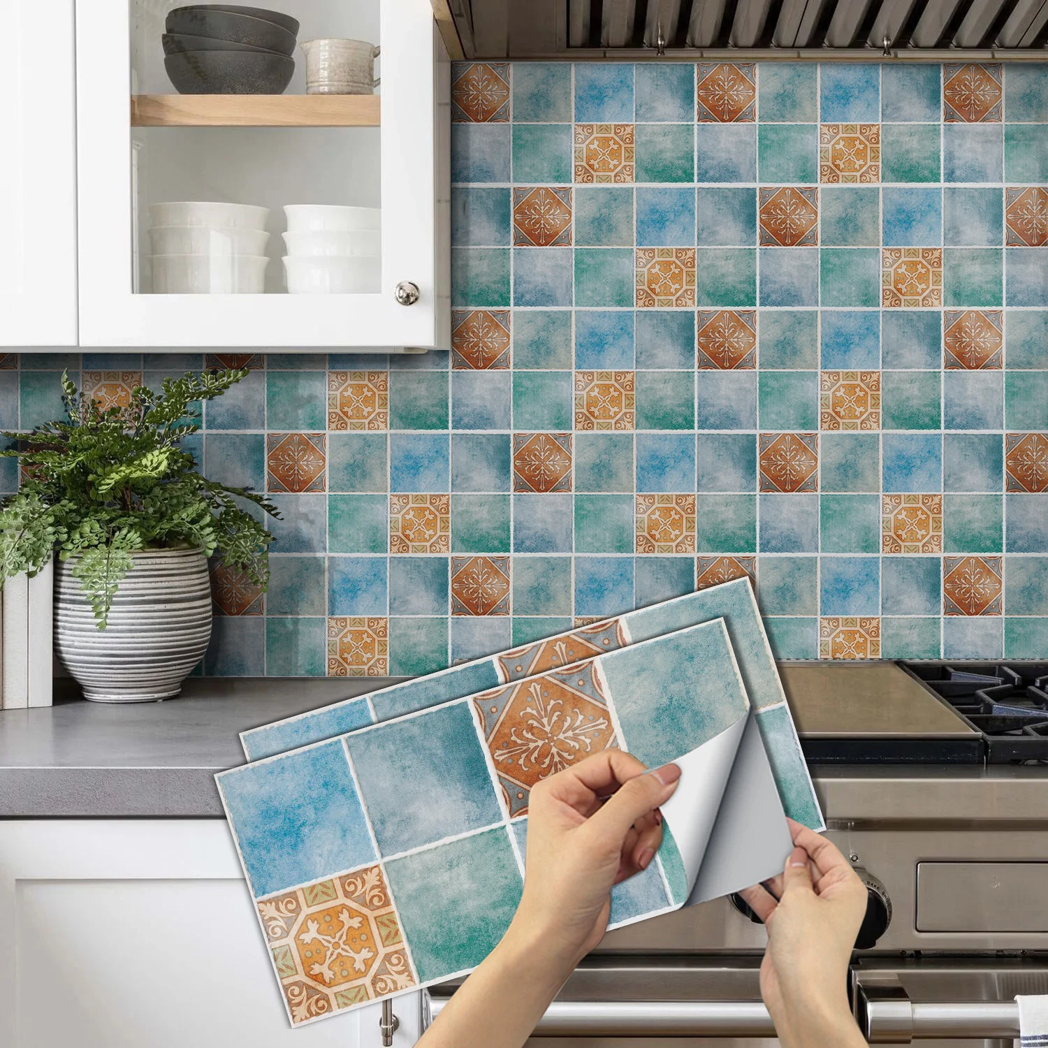 

Marble Peel and Stick Wall Tiles, Waterproof Self-Adhesive Backsplash for Kitchen Bathroom DIY Decor