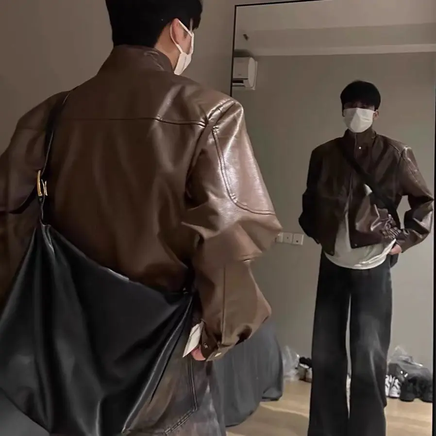 

Мужская дышащая куртка-бомбер из натуральной кожи, утепленная, городская, в ирландском байкерском стиле, ветрозащитная, модная, фиолетовая, для активного отдыха, теплая, серебристая