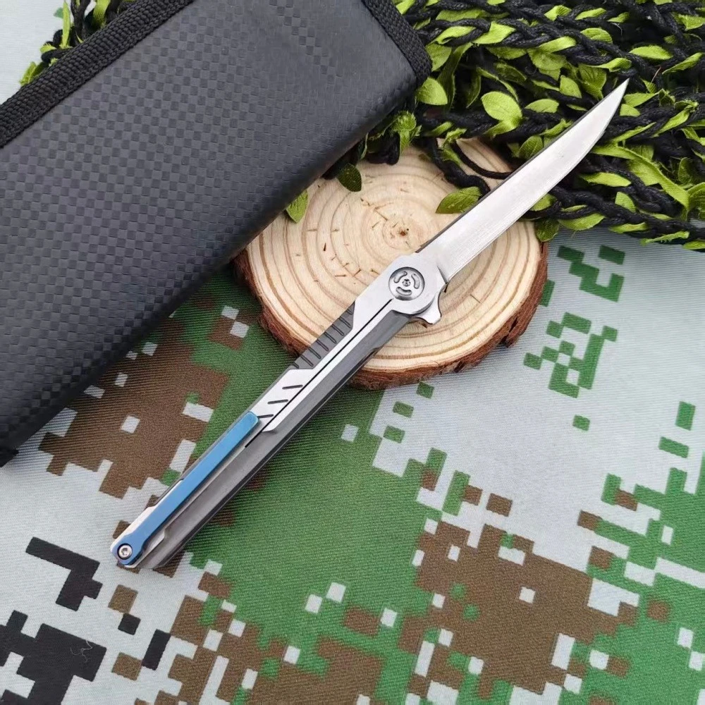 

Стальной тонкий складной нож с рукояткой для рыбалки, высококачественный походный нож для кемпинга с чехлом, инструмент для пикника с клипсой