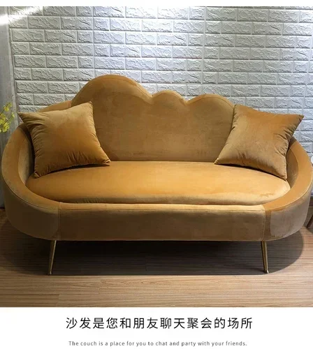 

Stainless steel velvet fabric creative modern Nordic affordable luxury fashion cloud sofa