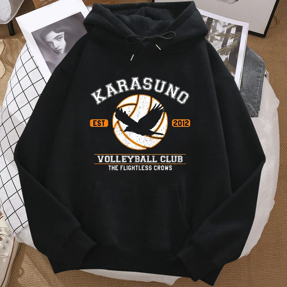 Haikyuu hoodie patterned athleisure youthful manga streetwear female sweatshirts pullover pattern athleisure modern style