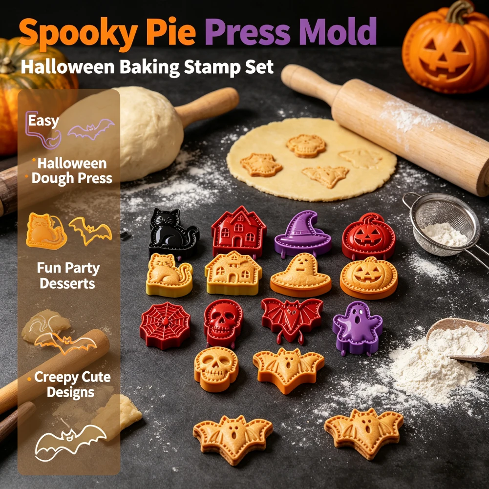 Mini Hand Pie Maker Non-Stick Xmas Pocket Pie Molds 3D Multifunctional Pie Making Mould Thanksgiving Christmas & Fall Baking