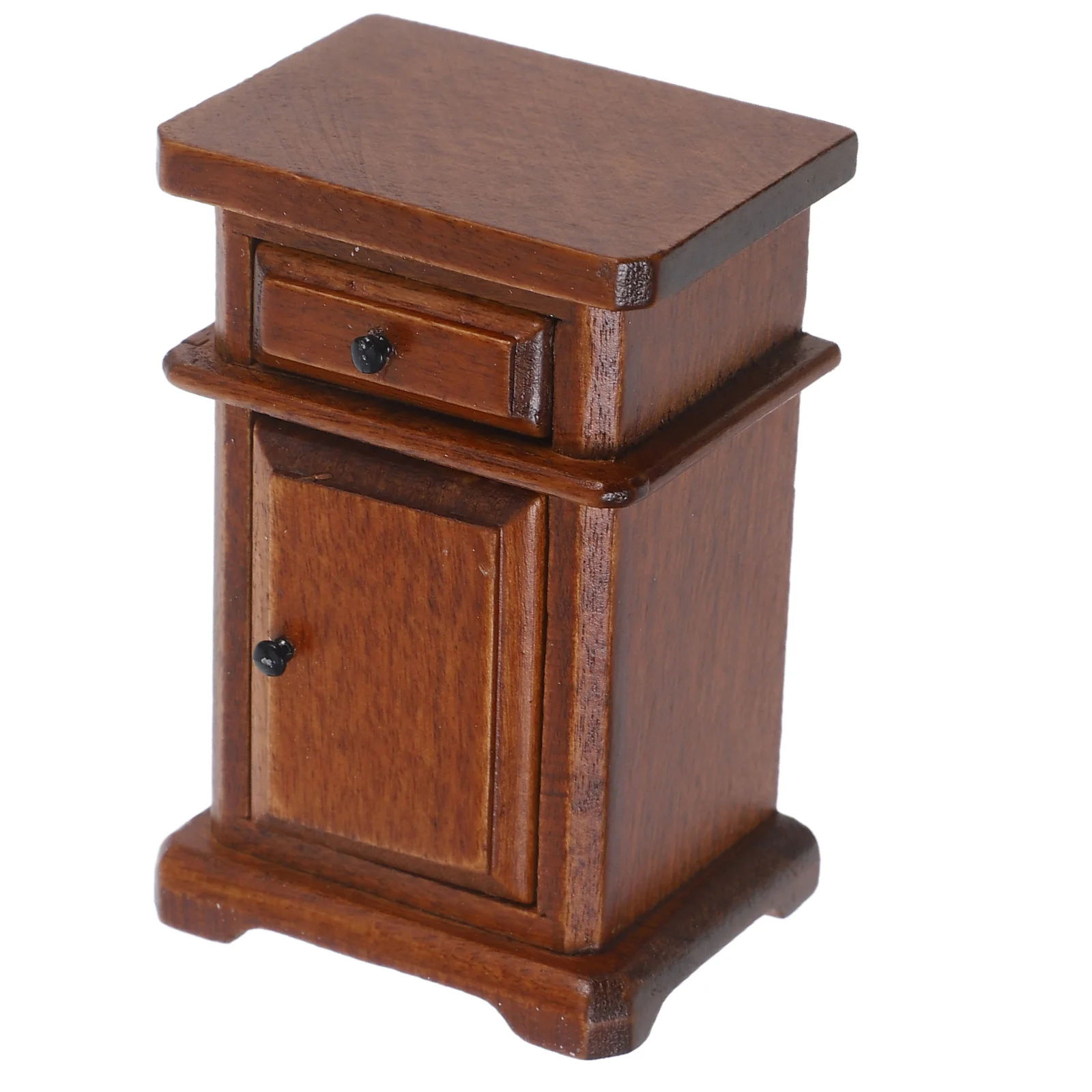 미니 침실 가구 침대 옆 드레서 테이블 나무 인형 집 나무 스탠드 액세서리 소형 장식