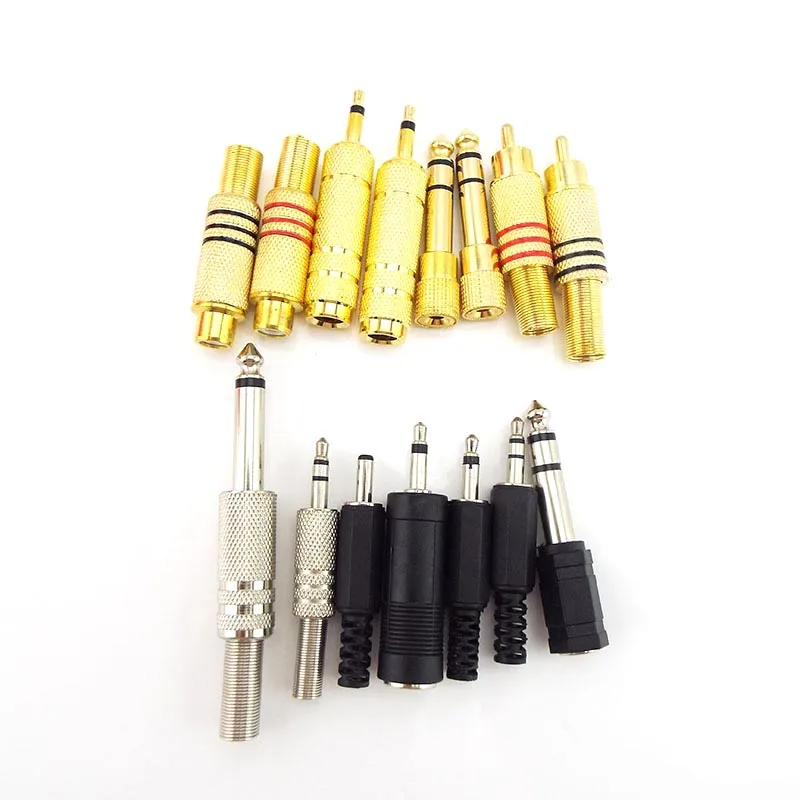 2pcs audio 3.5mm to 6.5mm 6.35mm RCA Male female male Connector adapter jack aux plug Stereo mic Speaker Cable Headphone