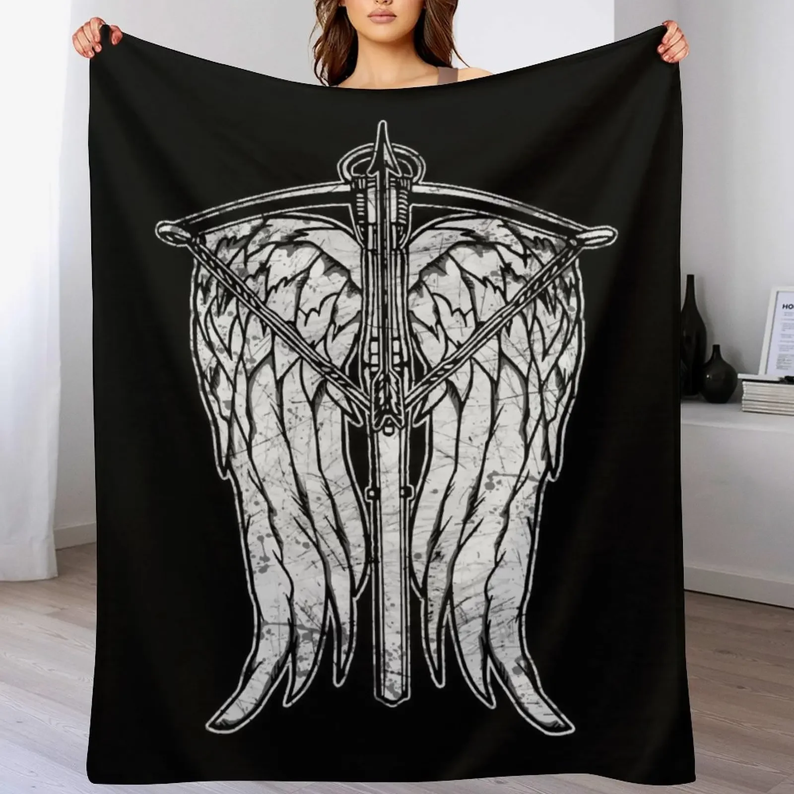 

Angel Wings and Crossbow (Dirty) Throw Blanket Shaggy decorative Single Hair Blankets