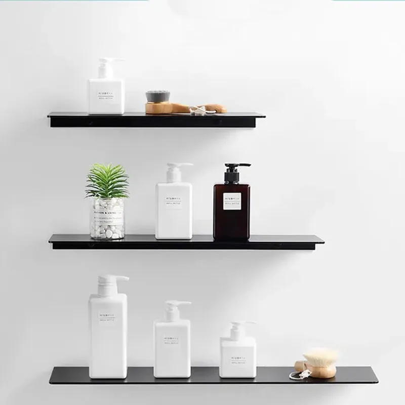 30/40/50CM Floating Shelf Wall Shelves for Bedroom Living Room Bathroom Kitchen Hanging Mounted White Black Organizers Shelves