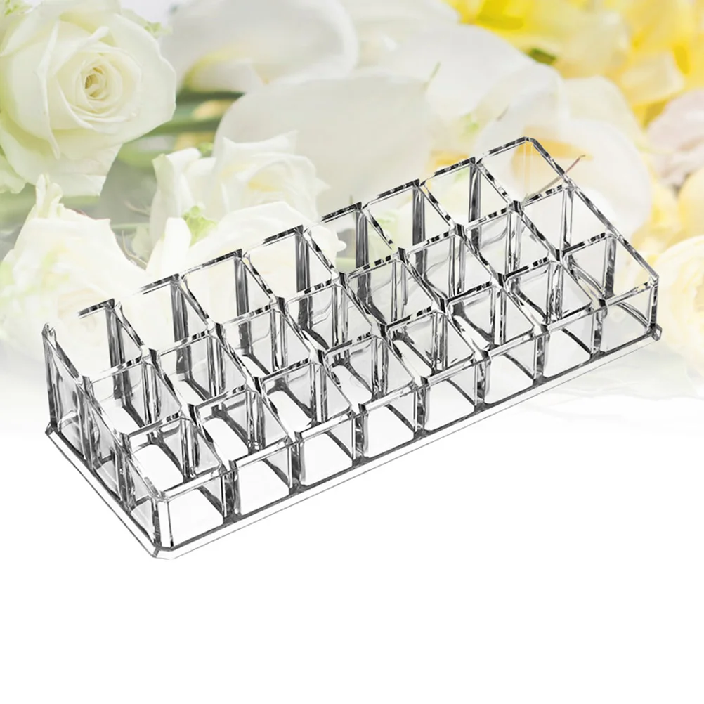 24 Compartments Clear Acrylic Lipstick Organizer Makeup Lipgloss Display Case Lip Gloss Holder Clear storage box