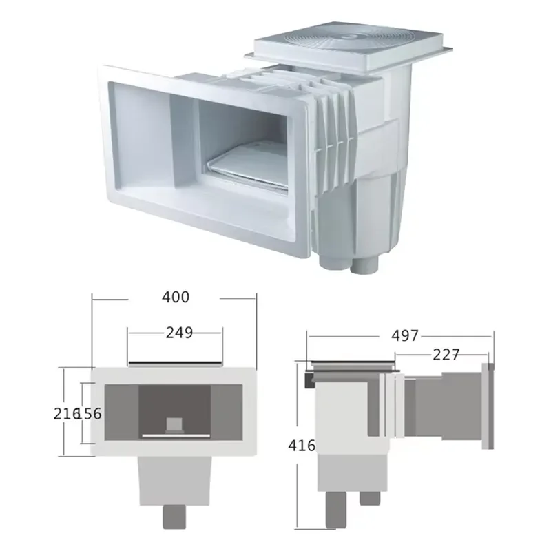 Stainless Steel Spa Swimming Pool Skimmer Fitting Accessories for Pools & Spas Pool Tools & Accessories