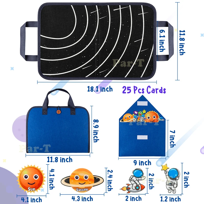 Quadro de feltro história montessori brinquedos astronautas sistema solar meu corpo relógio calendário ensino pré-escolar educação precoce jogo para crianças