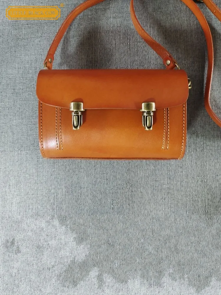 

Casual Women Cowskin Genuine Leather Solid Color Hasp Flip Cover Single Shoulder Bag Designer Female Versatile Messenger Bags
