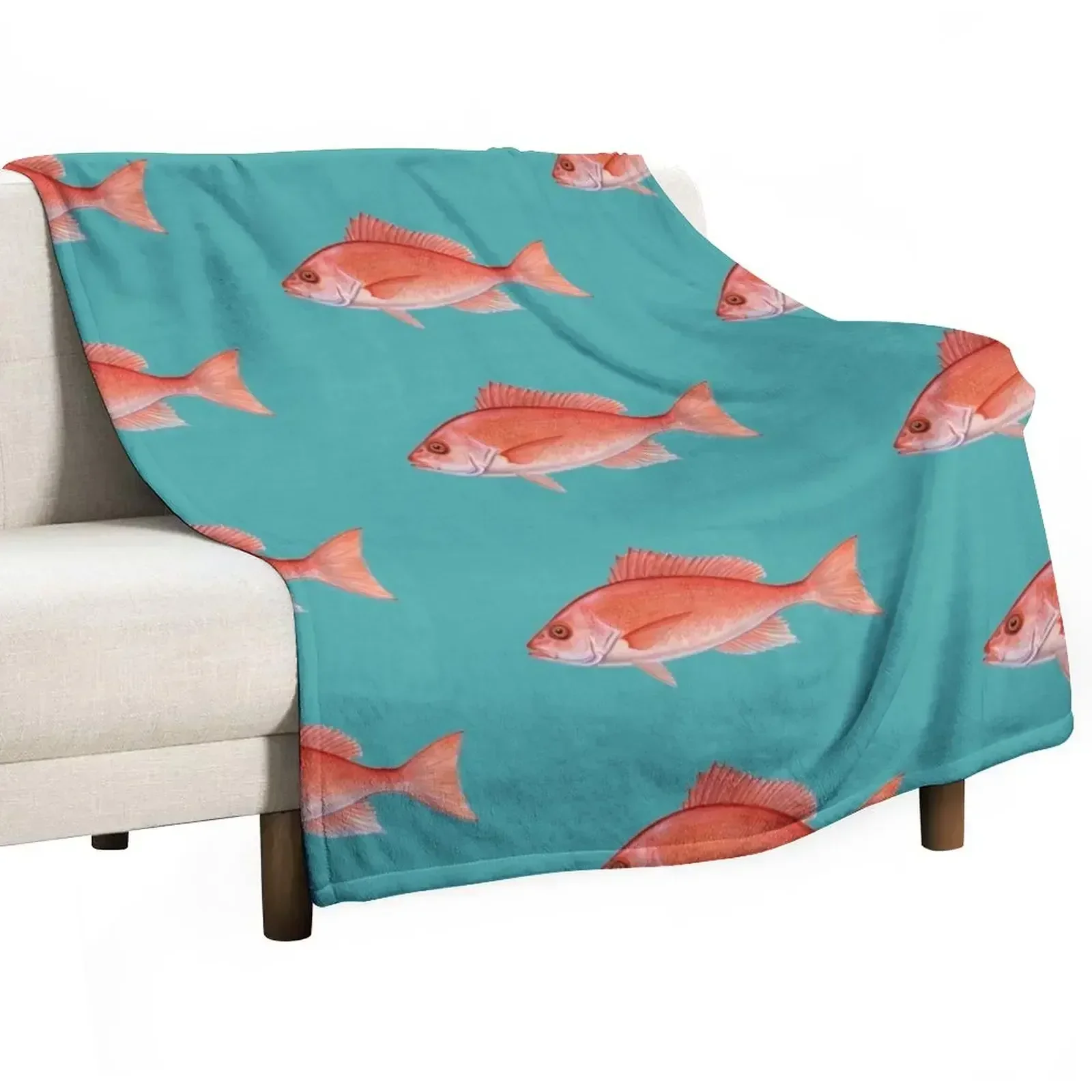 

Red Snapper (Lutjanus campechanus) Throw Blanket Shaggy blankets ands Flannels Blankets