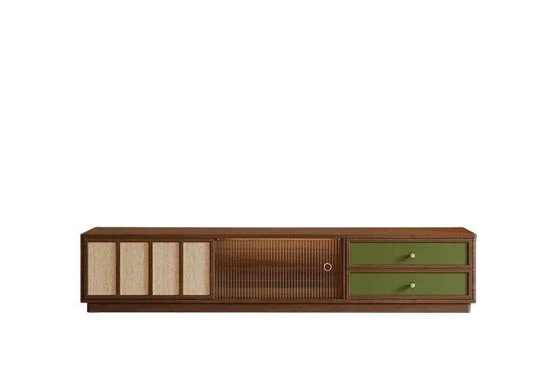 LMM antique solid wood TV cabinet color matching storage small apartment living room storage cabinet