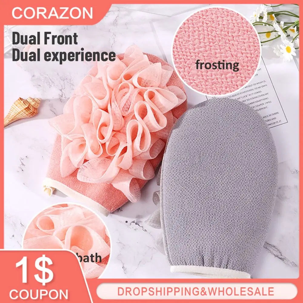 Exfoliating Bath Glove Scrub Peeling Wisp For Body Care Shower Washcloth Skin Cleansing Back Scrubber Brushes Shower Accessories