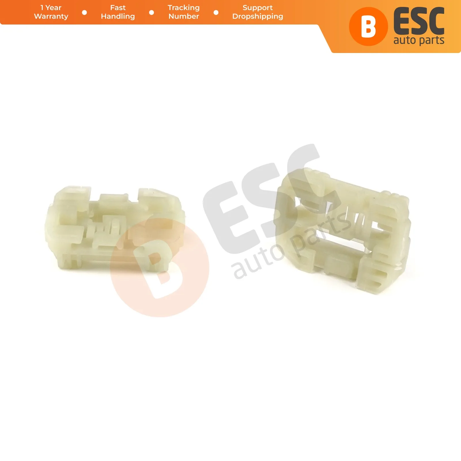 ESC Auto Parts EWR5018 2 Pieces Window Regulator Repair Clips Brackets Front Right Door  for Hyundai I30 MK1 2007-2011