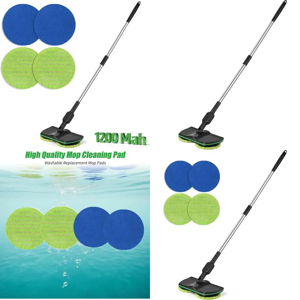 

13 Cordless Spin Mop for Hardwood & Tile Floors, Max Cleaning Pad, No Water Tank Needed