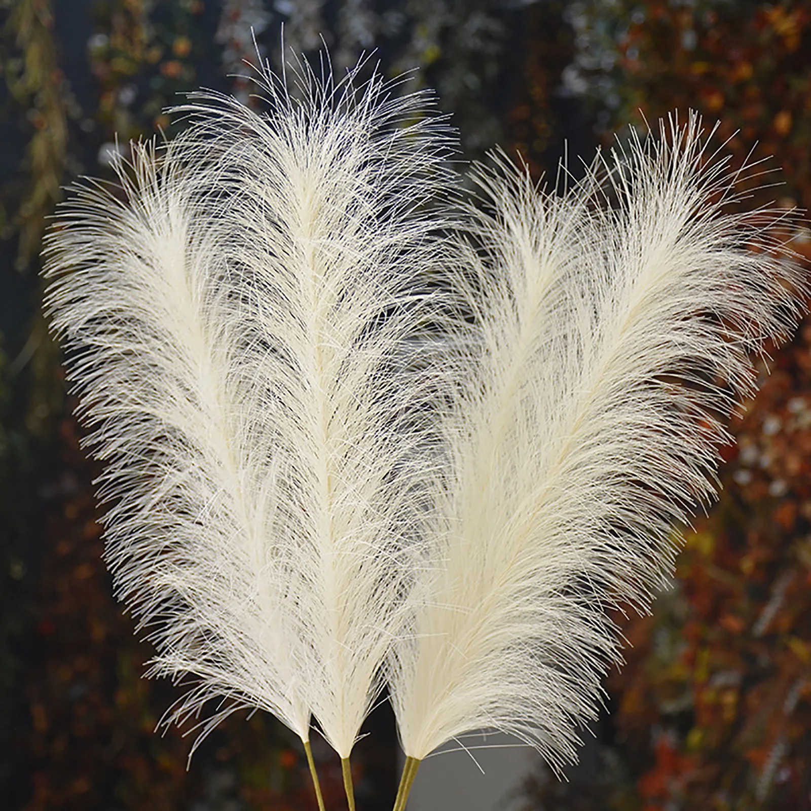 

61cm Artificial Reed Grass Bouquet Fake White Iron Wire Flowers Christmas Wedding Party Home DIY Decoration