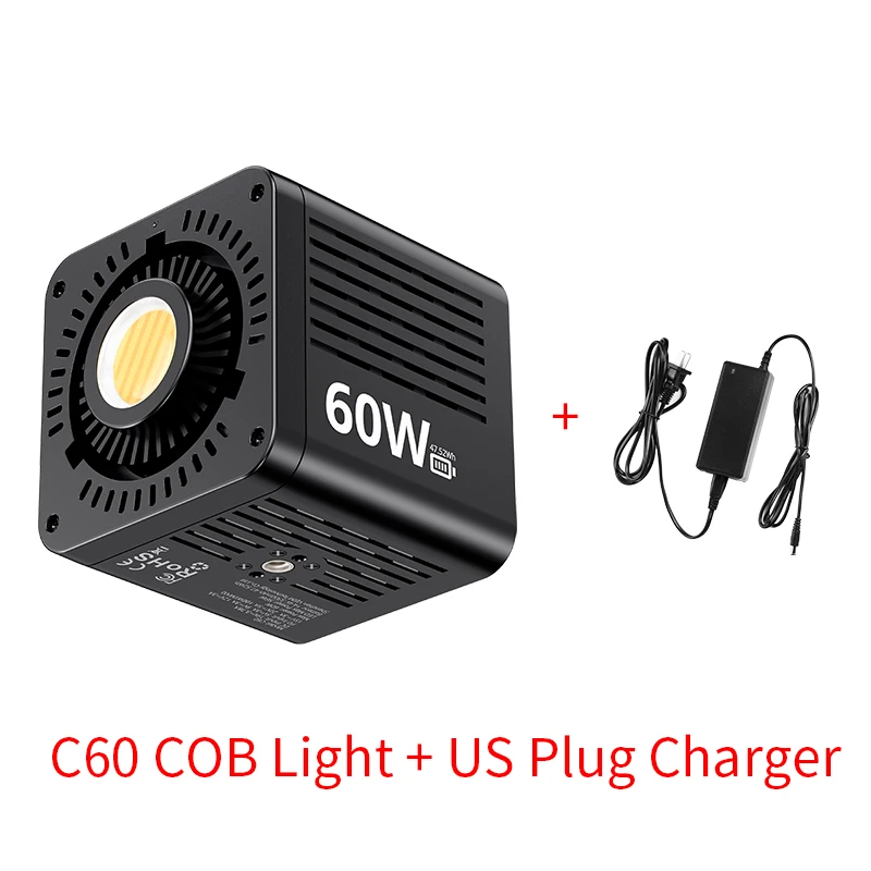 Ulanzi C60 60W Bi-Color Videolamp 3300mAh 2500K-6500K Vullicht voor Buiten Livestreaming Studiofotografie Reizen Vlog Opnames